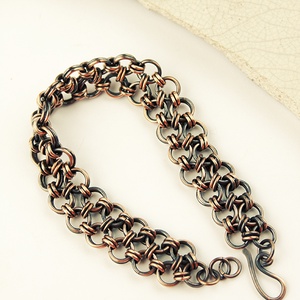 Galahad - chainmaille férfi -unisex vörösréz karkötő - ékszer - karkötő - lánc karkötő - Meska.hu