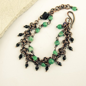 Amazónia  - vörösréz chainmaille karkötő - ékszer - nyaklánc - párhuzamos nyaklánc - Meska.hu
