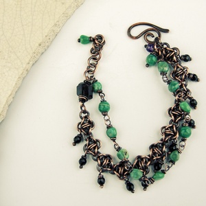 Amazónia  - vörösréz chainmaille karkötő - ékszer - nyaklánc - párhuzamos nyaklánc - Meska.hu