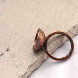 Békalencse - vörösréz gyűrű - ékszer - gyűrű - statement gyűrű - Meska.hu
