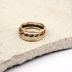 Csavargó - vörösréz-sárgaréz rakásolható gyűrű, Ékszer, Gyűrű, Vékony gyűrű, Ékszerkészítés, Ötvös, MESKA