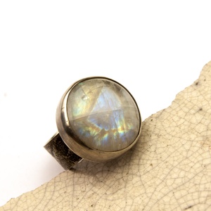 Telihold - ezüst gyűrű holdkővel - ékszer - gyűrű - statement gyűrű - Meska.hu