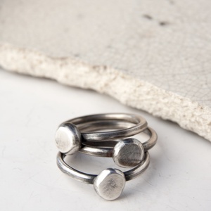 Dunakavics - rakásolható ezüst gyűrű - ékszer - gyűrű - vékony gyűrű - Meska.hu