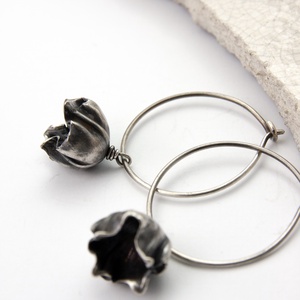 Calyx - ezüst fülbevaló - ékszer - fülbevaló - lógós kerek fülbevaló - Meska.hu