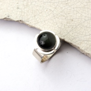 Hana - ezüst gyűrű csillag diopsziddal - ékszer - gyűrű - statement gyűrű - Meska.hu