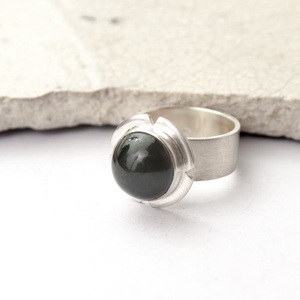 Hana - ezüst gyűrű csillag diopsziddal - ékszer - gyűrű - statement gyűrű - Meska.hu