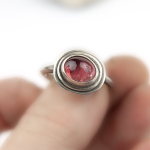 Terra rosa - ezüst gyűrű turmalinnal - Meska.hu