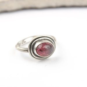 Terra rosa - ezüst gyűrű turmalinnal - ékszer - gyűrű - statement gyűrű - Meska.hu