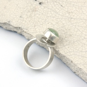 Breeze - ezüst gyűrű prehnittel - ékszer - gyűrű - statement gyűrű - Meska.hu