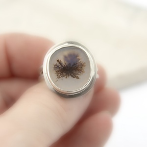 Pihe - ezüst gyűrű dendrites acháttal - Meska.hu