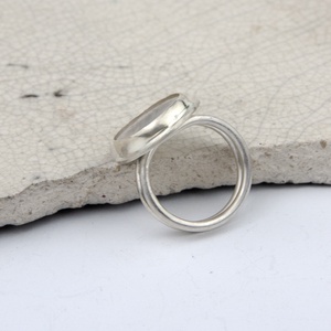 Pihe - ezüst gyűrű dendrites acháttal - ékszer - gyűrű - statement gyűrű - Meska.hu