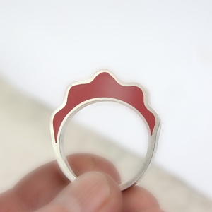 Skarlát szirom - ezüst gyűrű - ékszer - gyűrű - statement gyűrű - Meska.hu