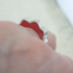 Skarlát szirom - ezüst gyűrű - ékszer - gyűrű - statement gyűrű - Meska.hu