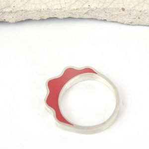 Skarlát szirom - ezüst gyűrű - Meska.hu