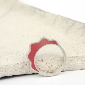 Skarlát szirom - ezüst gyűrű - ékszer - gyűrű - statement gyűrű - Meska.hu