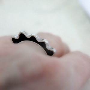 Grafitvirág - ezüst gyűrű - ékszer - gyűrű - statement gyűrű - Meska.hu