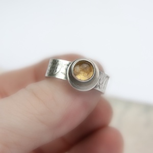 Napraforgó - ezüst gyűrű citrinnel - ékszer - gyűrű - kerek gyűrű - Meska.hu