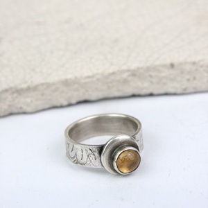 Napraforgó - ezüst gyűrű citrinnel - Meska.hu