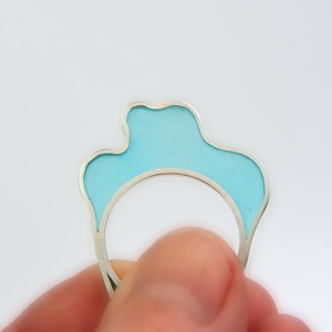 Amőba blue - ezüst gyűrű - Meska.hu