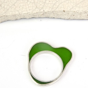 Amőba green - ezüst gyűrű - Meska.hu