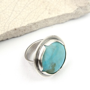 Arizóna blue - ezüst gyűrű türkizzel, Ékszer, Gyűrű, Statement gyűrű, Ékszerkészítés, Ötvös, MESKA