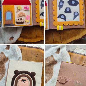 Prémium csendes könyv - Maci - baba - mama - baba játékok - textilkönyv & babakönyv - Meska.hu