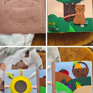 Prémium csendes könyv - Maci - baba - mama - baba játékok - textilkönyv & babakönyv - Meska.hu