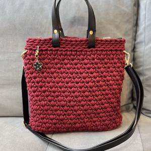 Horgolt kézi- és oldaltáska - táska & tok - kézitáska & válltáska - vállon átvethető táska - Meska.hu