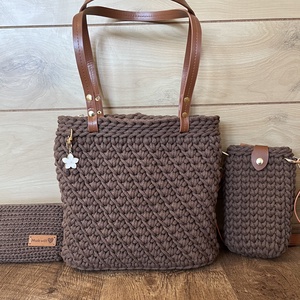 Horgolt táska szett - táska & tok - kézitáska & válltáska - válltáska - Meska.hu