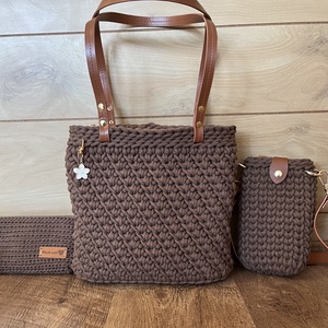 Horgolt táska szett - táska & tok - kézitáska & válltáska - válltáska - Meska.hu