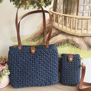 Horgolt táska szett, Táska & Tok, Kézitáska & válltáska, Vállon átvethető táska, Horgolás, MESKA