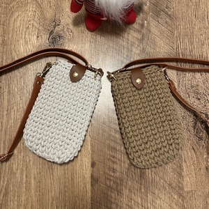 Horgolt  mobil tartó táska - táska & tok - kézitáska & válltáska - vállon átvethető táska - Meska.hu