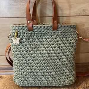 Horgolt kézi- és oldaltáska - táska & tok - kézitáska & válltáska - vállon átvethető táska - Meska.hu