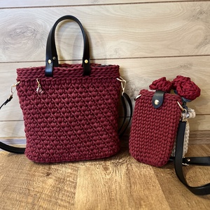 Horgolt mobil tartó táska - táska & tok - kézitáska & válltáska - vállon átvethető táska - Meska.hu