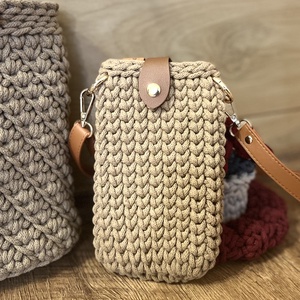 Horgolt � mobil tartó táska, Táska & Tok, Kézitáska & válltáska, Vállon átvethető táska, Horgolás, MESKA