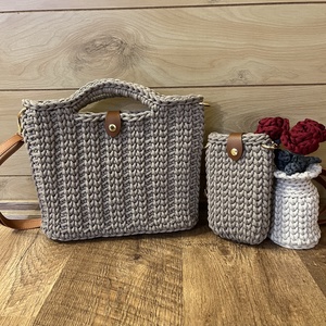 Horgolt kézi- és oldaltáska, Táska & Tok, Kézitáska & válltáska, Vállon átvethető táska, Horgolás, MESKA
