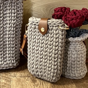 Horgolt � mobil tartó táska - táska & tok - kézitáska & válltáska - vállon átvethető táska - Meska.hu