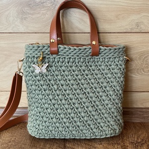 Horgolt kézi- és oldaltáska - táska & tok - kézitáska & válltáska - vállon átvethető táska - Meska.hu