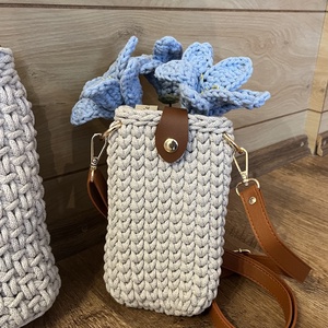 Horgolt �mobil tartó táska, Táska & Tok, Kézitáska & válltáska, Vállon átvethető táska, Horgolás, MESKA