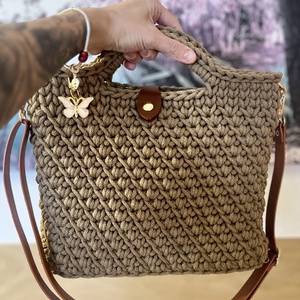 Horgolt kézi- és oldaltáska, Táska & Tok, Kézitáska & válltáska, Vállon átvethető táska, Horgolás, MESKA