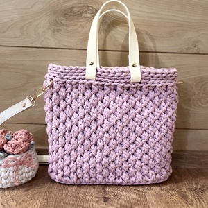 Horgolt kézi- és oldaltáska - táska & tok - kézitáska & válltáska - vállon átvethető táska - Meska.hu