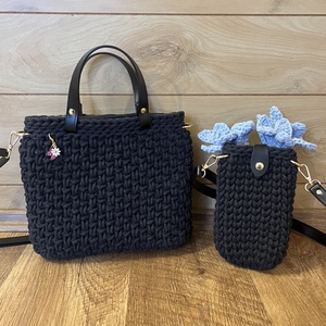 Horgolt kézi- és oldaltáska - táska & tok - kézitáska & válltáska - vállon átvethető táska - Meska.hu