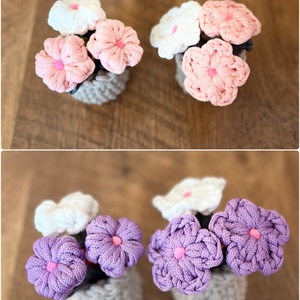 Horgolt kis virágok, asztali dísz - Meska.hu