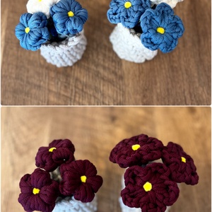 Horgolt kis virágok, asztali dísz - otthon & életmód - virágdekoráció - virágok - virágbox - Meska.hu