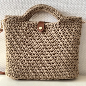 Horgolt kézi- és oldaltáska, Táska & Tok, Kézitáska & válltáska, Vállon átvethető táska, Horgolás, MESKA