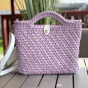 Horgolt kézi- és oldaltáska - táska & tok - kézitáska & válltáska - vállon átvethető táska - Meska.hu