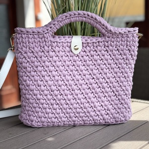 Horgolt kézi- és oldaltáska - táska & tok - kézitáska & válltáska - vállon átvethető táska - Meska.hu