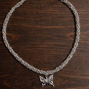 Egyedi, kézzel készült rozsdamentes acél nyaklánc pillangó medállal, Ékszer, Ékszerszett, Ékszerkészítés, MESKA