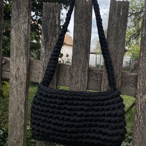 Egyedi, kézzel készült fekete fonott táska - táska & tok - kézitáska & válltáska - kézitáska - Meska.hu