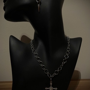 Rozsdamentes acél nyaklánc szett � kereszt medállal, Ékszer, Ékszerszett, Ékszerkészítés, MESKA